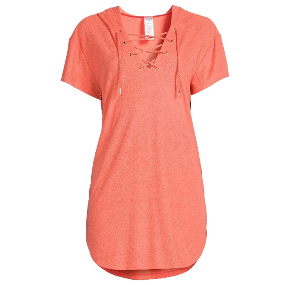 Light Orange “Melon Juice” Hooded Coverup 1X (16W-18W) Brand New with Tags